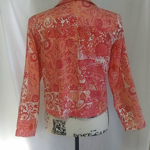 Coldwater Creek Cotton Button Front Blazer Jacket Shell Buttons Petite Small - Picture 5 of 11